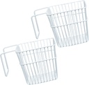 2 Pcs Punch Hanging Storage Basket Stainless Steel Bathroom Kitchen Organizer with Hollow Design Space Saving Shelf for Toiletries and Sundries