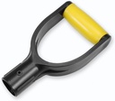 D Grip Plastic Spade Handle, 32mm Inner Diameter Snow Shovel Handle, Snow Scoop Digging Raking Tool, Garden Accessory (Yellow)