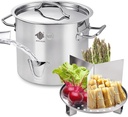 ARC 20QT Stainless Steel Tamale Steamer Pot with Easy-fill Water Spout, Seafood Crab Steamer with Divider and Rack