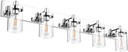 Aipsun Chrome Bathroom Light Fixtures 5 Light Bathroom Vanity Light Stainless Steel with Clear Glass Shade(Exclude Bulb)