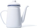 1.1L Enamel Coffee Pot,Pour Over Milk Water Jug Pitcher Teapot Kettle for Gas Stove and Induction Cooker,Induction Cooker Gas Stove Available-White
