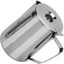 Stainless Steel Milk Frothing Pitcher Thickened Cold Water Kettle for Tea Coffee and Juice 1L Capacity Ergonomic Handle for Professional and Home Use