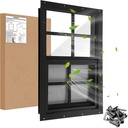 16" W x 20" H Shed Window,Sliding Window, Aluminum Grey Flush Mount with Tempered Glass and Stainless Steel Screen, Playhouse Window, Chicken Coop Window, Household Window.(Gray 1 Pack)