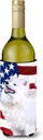 Caroline's Treasures BB9691LITERK Samoyed Patriotic Wine Bottle Hugger Bottle Cooler Sleeve Hugger Machine Washable Collapsible Insulator Beverage Insulated Holder
