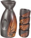 BESTYASH 1 Set Japanese Traditional Sake Set Ceramic Sake Pot and Cups for Home and Bar Use Elegant Design with Easy Pour Spout for Entertaining Guests and Special Occasions