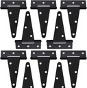10 Pack T-Strap 4 Inch Heavy Duty Tee Hinge Black Barn Door Gate Hinges for Wooden Fences Strap Garden Door Wrought Iron Hardware