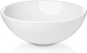 Miligoré 16" Round White Ceramic Vessel Sink - Modern Above Counter Bathroom Vanity Bowl