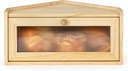 Sunhoo Bread Box for Kitchen Countertop Wooden Corner Breadbox Counter Food Storage Bin Container Farmhouse Rustic Homemade Bread Fresh Keeper Organizer Holder Vintage Stackable with Window (Yellow)