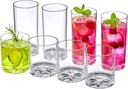 Amazing Abby - Liberty - 12-Ounce and 16-Ounce Plastic Tumblers (Set of 8), Drinking Glasses, Reusable Cups, BPA-Free, Shatter-Proof, Dishwasher-Safe (Made of Plastic, NOT Glass)