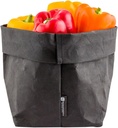 Restaurantware DuraLux 6.3 x 9.8 Inch Washable Grocery Bag 1 Heavy-Duty Paper Bag Flower Pot - Reusable Store Produce Black Paper Sustainable Shopping Bag For Organizing Pantries Or Kitchens