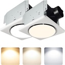 Bathroom Exhaust Fan with Light, UL Listed 120 CFM 1.2 Sones, 41W 42db Bathroom Fan with Light for Home, 1500lm LED Light 2700K/4000K/6500K 2 pack