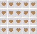 Hemoton 20pcs Heart Window Cupcake Boxes Dessert Tart Pastry Cases for Weddings Birthdays and Showers for Presenting Treats and Goodies