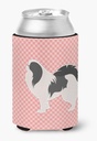 Caroline's Treasures BB3637CC Japanese Chin Checkerboard Pink Can or Bottle Hugger Cooler Washable Drink Sleeve Collapsible Beverage Insulated Holder, Can Hugger, Multicolor