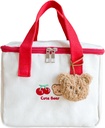 Small Insulated Lunch Bags Personalized Bag for Women | Kawaii Bear Cherry Bento Bag for Work Travel or Picnic (Red-Cherry)