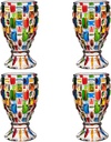 MAGCOLOR Hand painted Colorful Juice Glasses 7 oz. Set Of 4 Glass Cups,Beverage Water Tumblers for Juice, Whiskey, Cocktails, Iced Tea.