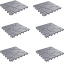 Pure Garden 6-Pack Polypropylene Interlocking Patio Deck Tiles - Weather-Resistant Outdoor Flooring for Balcony, Porch, and Garage (Gray)
