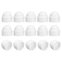 uxcell 15Pcs Hex Nut Cover, M18x26x32mm Plastic Dome Nut Protection Cap Hex Screws Bolt Covers for Indoor Outdoor Furniture Automotive Bolts Decoration, White