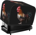 Animal Cockerel Toaster Cover 2 Slice, Waterproof Bread Machine Covers with Pockets Universal Size Kitchen Small Appliance Cover with Handle, Dust and Fingerprint Protection