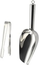 Ergonomic Ice Scoop and Tong Stainless Steel Food Scoop Clip Small and Light for Kitchen Use