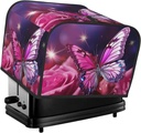 4 Slice Toaster Covers Bread Machine Cover Quilted Dustproof Fingerprint Protectors Small Washable Appliance Cover Pink Butterfly Bread Maker Dust Protection Universal Size