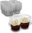 MT Products Cupcake and Muffin Takeout Container - Plastic Double Cupcake Containers Great for Picnic, Wedding and Birthday (15 Pieces)