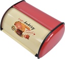 Bread Box, Multi Functions Powder Coated Iron with Roll Top Lid Vintage Kitchen Decor Bread Box For Kitchen Countertop For Kitchen Countertop (Red)