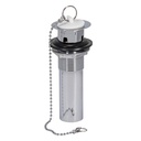 EZ-FLO One-Piece P.O. Plug Drain Assembly Kit, Durable Bathroom Sink Drain Without Overflow, Brushed Nickel Pop Up Drain for Bathroom Sink, Brass Locknut, Chrome Plated, 35074