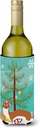Caroline's Treasures BB9237LITERK Weasel Christmas Wine Bottle Hugger, Teal Bottle Cooler Sleeve Hugger Machine Washable Collapsible Insulator Beverage Insulated Holder