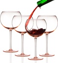 Colored Red Wine Glasses Set of 4 - Elegant Oversized Wine Glass - 18.7oz (Rose Pink)