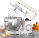 DOBBOR Electric Stand mixer, 9.5QT 660W 7 Speeds Tilt-Head Dough Mixers, Bread Mixer with Dough Hook, Whisk, Beater, Splash Guard for Baking Bread, Cake, Cookie, Pizza, Muffin, Salad and More (White)