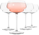 Luigi Bormioli Backdoor 20's - Great Gatsby 10 Oz. Cocktail Glasses Set of 4, Unique and Modern Crystal Coupe/Martini Glass - Dishwasher Safe, Made in Italy