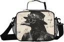 Lunch Boxes Raven Gothic Retro for Women Men Insulated Lunch Bag for Work, Picnic, Cooler Tote Bag with Adjustable Shoulder Strap