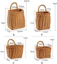 Imitation Rattan Weaving Basket Kitchen Ginger and Garlic Storage Basket Retro Wall Hanging Basket Small Flower Basket Kitchen Hanging Basket