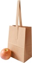 8 x 6 x 3.5 Inch Small Kraft Paper Bags with Paper Handles - Quarter Peck Apple/Produce Bag (25)