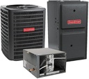Goodman 2.5 Ton 14.4 SEER2 R32 Horizontal Air Conditioner System with 96% AFUE 80 000 BTU Furnace GLXS4BA3010 CHPTA3026C3 GDVT960804CN