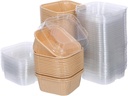 Kichvoe 100PCS Baking Cups with Lids - Cupcake Liners Muffin Disposable Ramekins Pans Muffin Cups Cupcake Wrappers Holders Carriers for Wedding Christmas Party