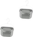 Cabilock 2pcs Plastic Hanging Shower Organizer Basket Kitchen Storage with Hook Space-saving Hanging Shelf for Bathroom and Dorm Use