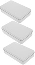 3pcs Square Tiramisu Storage Box Empty Tinplate Cookie Tins with Lid Versatile Candy Container for Home Office and Party Favors White
