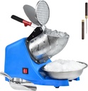 Electric Shaved Ice Machine,with Ice Pick and Scoop,3 Blades of Electric Snow Cone Machine(300W 2200r/min),Splash Proof Ice Shaver Machine,Ice Crusher Machine for Home Commercial Use (Blue)