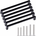 4-Inch Black Cabinet Handles Cabinet Door Handles Solid Drawer Knobs High-End Hardware Handles Dresser Handles TV Cabinet Handles 6-Pack (Nano Coated Matte Black)