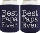 Can Drink Coolers for Best Papa Ever Grandpa Gift 2 Pack Can Coolies Drink Coolers Navy