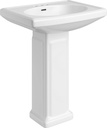 PROFLO PF14104 Alder Creek 25-1/2" Rectangular Vitreous China Pedestal Bathroom Sink with Overflow and 3 Faucet Holes at 4" Centers - Sink Only - White