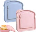 2pcs Sandwich Containers,Sandwich Box,Sandwich Containers For Lunch Boxes,Sandwich,Reusable Toast-Shaped Lunchbox, Bpa-Free Plastic Food Storage With Lid For Family Adult For Office,Camping