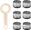 6pcs Bathroom Faucet Aerator Replacement Parts, 24mm Metal Sink Faucet Aerator Filter Faucet Aerator with Wrench 15/16in Male Thread Sink Aerator Attachment Accessories for Kitchen Bathroom
