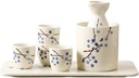Sake Set Sake Set Cups Sake Set Japanese Sake Pot Set Traditional Sake Cup Hand Painted Design Porcelain Pottery Ceramic Crafts Wine Glasses Saki Cups 7 Piece(B)