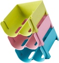 3pcs Stackable Drink Storage Container Non-skid Beverage Organizer for Refrigerator Beer Wine Can Holder Fall Design for Home Use Green Blue Pink
