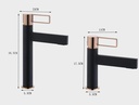 Bathroom Basin Faucet Black Water Mixer Cold and Hot Water Tap Sink Taps Chrome Deck Mounted Crane Taps Black Rose (Color : Light Gray)