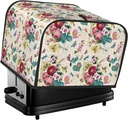 Oven Cover Kitchen Bread Machine Protector,4 Slice Toaster Cover For Home,Fingerprint Coaster Cover,Kitchen Small Appliance,Bird Butterfly Rose
