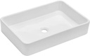 Kichae 24"x16" Rectangle Bathroom Vessel Sink Porcelain Ceramic White Vanity Sink Above Counter Modern Sink for Cabinet, Lavatory, Hotel Art Basin, Home Washing Basin