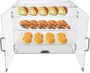 3-Tier Bakery Storage Box Bread Storage Container Baked Goods Display Removable Bread Box with Magnetic Door Acrylic Bakery Display Case Pastry Box for Commercial Home Retail Use